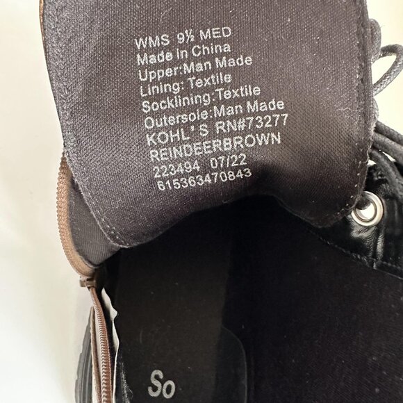 Sonoma So Reindeer Women Boots Combat Zipper Closure Brown Size 9.5 Med NWOB - Picture 7 of 9